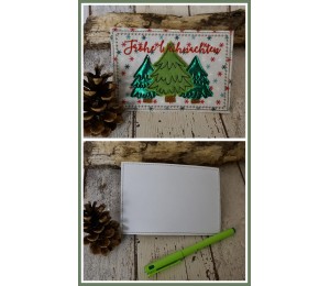 Stickdatei ITH - Postkarte Doodle Tannen